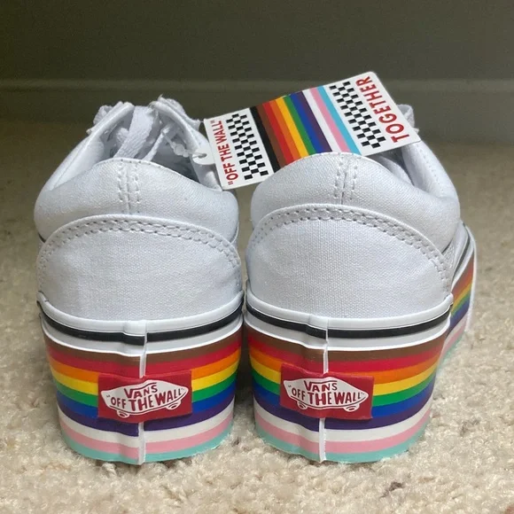 Vans Pride Rainbow Old Skool Stackform sneakers NEW size 5 women / 3.5 men - Picture 5 of 6